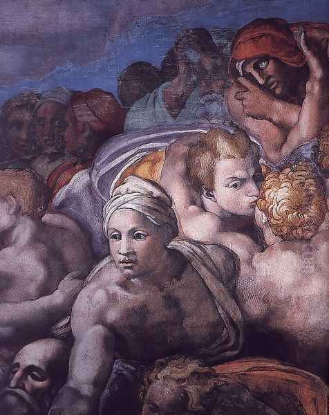 Last Judgment (detail-26) 1537-41 Oil Painting by Michelangelo Buonarroti