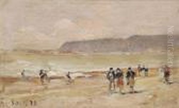 Scene De Plage Oil Painting by Carlo Follini