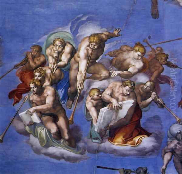 Last Judgment (detail-5) 1537-41 Oil Painting by Michelangelo Buonarroti