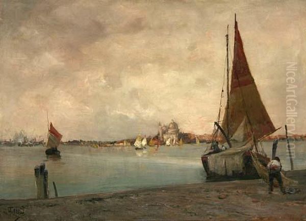 Venezia, (1880-1885) Oil Painting by Carlo Follini