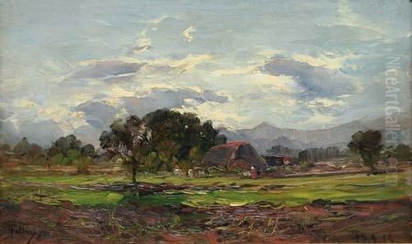 Campagna Verso Sera Oil Painting by Carlo Follini