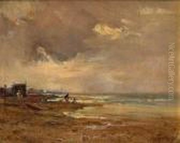 Marina Di Bordighera Oil Painting by Carlo Follini