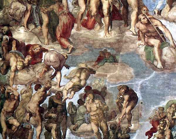 Last Judgment (detail-13) 1537-41 Oil Painting by Michelangelo Buonarroti