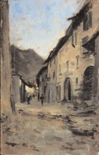 Scorcio Di Paese Oil Painting by Carlo Follini