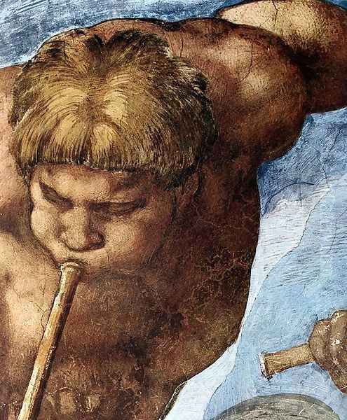 Last Judgment (detail-9) 1537-41 Oil Painting by Michelangelo Buonarroti