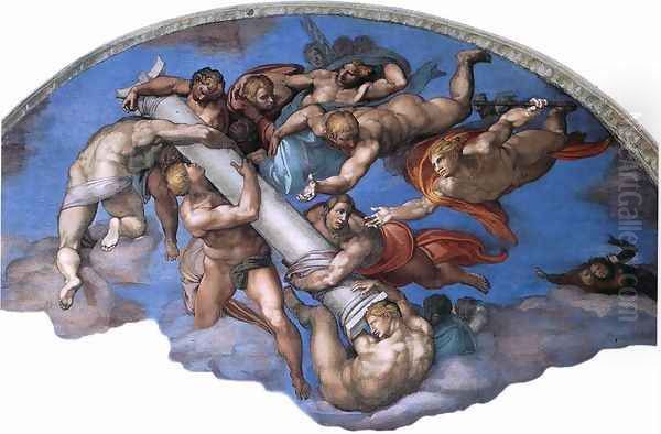 Last Judgment (detail-17) 1537-41 Oil Painting by Michelangelo Buonarroti