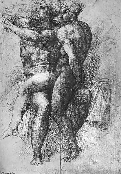 Nude Study 1510-11 Oil Painting by Michelangelo Buonarroti