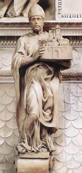 St Petronius Oil Painting by Michelangelo Buonarroti