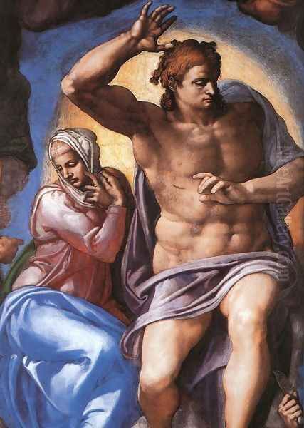 Last Judgment (detail-2) 1537-41 Oil Painting by Michelangelo Buonarroti