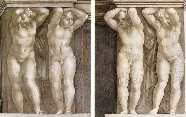 Putti 1511 Oil Painting by Michelangelo Buonarroti