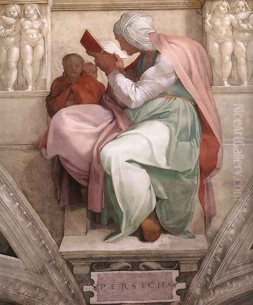 The Persian Sibyl 1511 Oil Painting by Michelangelo Buonarroti