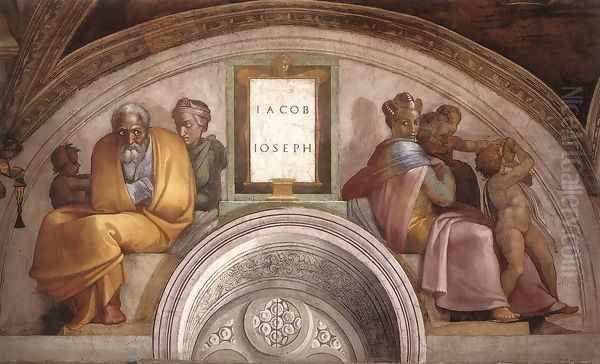 Jacob - Joseph 1511-12 Oil Painting by Michelangelo Buonarroti