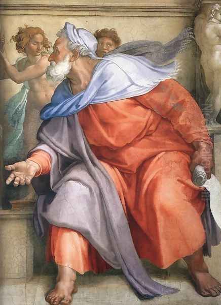 Ezekiel (detail-1) 1510 Oil Painting by Michelangelo Buonarroti