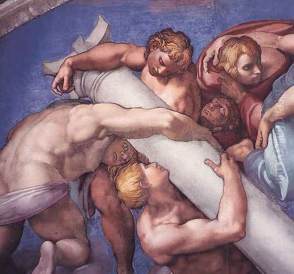 Last Judgment (detail-18) 1537-41 Oil Painting by Michelangelo Buonarroti