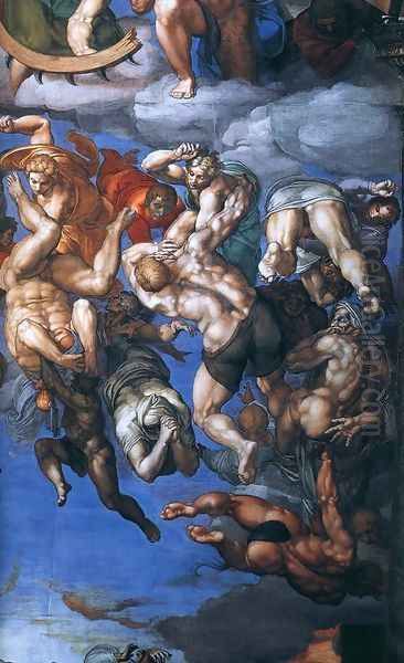 Last Judgment (detail-22) 1537-41 Oil Painting by Michelangelo Buonarroti