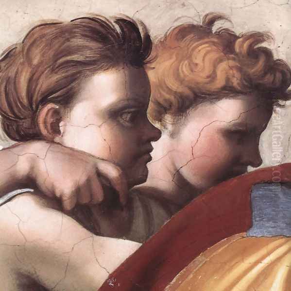 Zechariah (detail-2) 1509 Oil Painting by Michelangelo Buonarroti