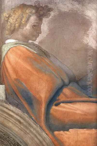 Nahshon (detail-2) 1511-12 Oil Painting by Michelangelo Buonarroti