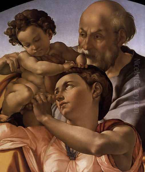 The Doni Tondo (detail) c. 1506 Oil Painting by Michelangelo Buonarroti