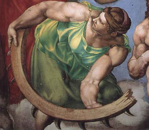 Last Judgment (detail-27) 1537-41 Oil Painting by Michelangelo Buonarroti