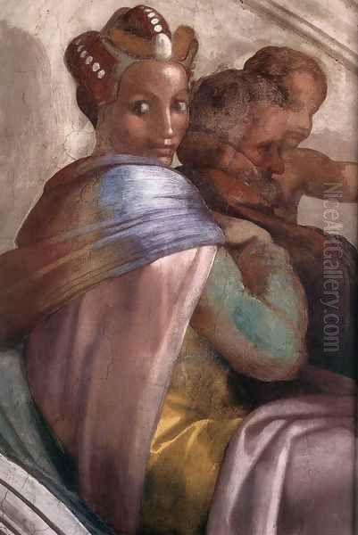 Jacob - Joseph (detail-3) 1511-12 Oil Painting by Michelangelo Buonarroti