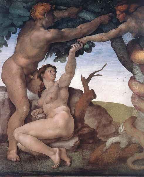 The Fall -1 1509-10 Oil Painting by Michelangelo Buonarroti