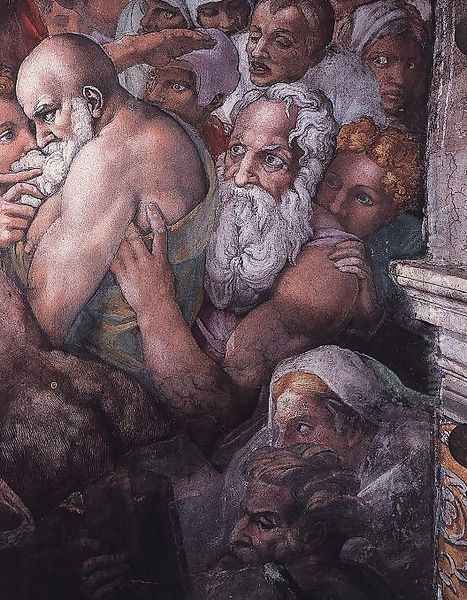 Last Judgment (detail-25) 1537-41 Oil Painting by Michelangelo Buonarroti