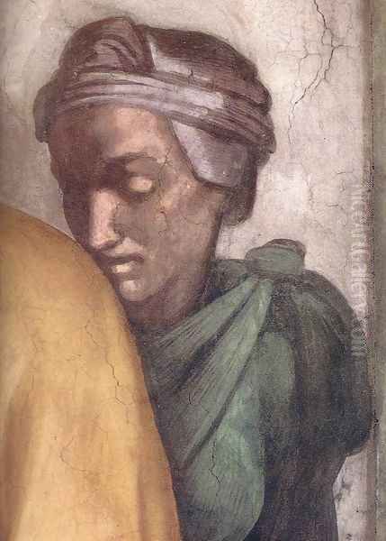 Jacob - Joseph (detail-2) 1511-12 Oil Painting by Michelangelo Buonarroti