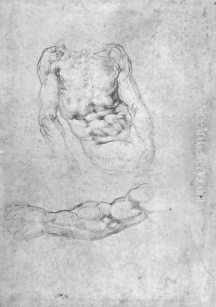 Studies for Pieta or The Last Judgement Oil Painting by Michelangelo Buonarroti