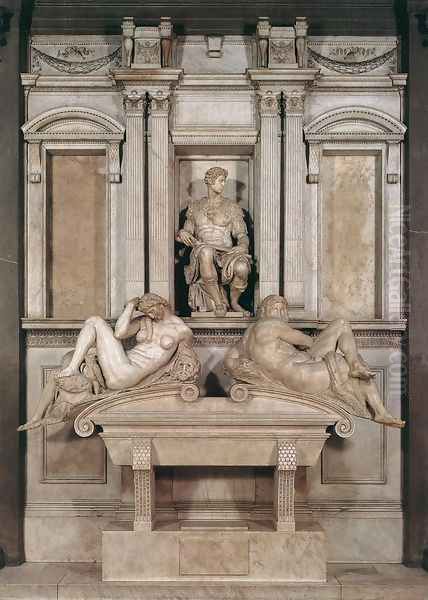 Tomb of Giuliano de Medici Oil Painting by Michelangelo Buonarroti