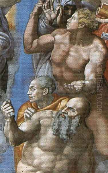 The Last Judgement [detail: 2] (or After restoration) by Michelangelo Buonarroti