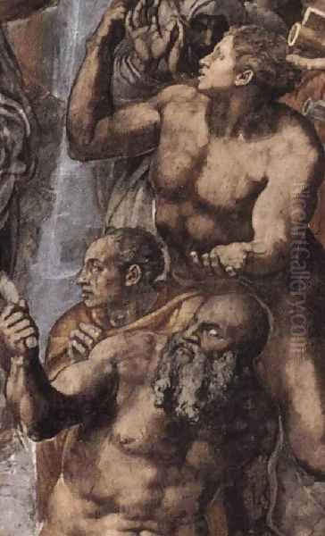 The Last Judgement [detail: 2] (or Before restoration) Oil Painting by Michelangelo Buonarroti