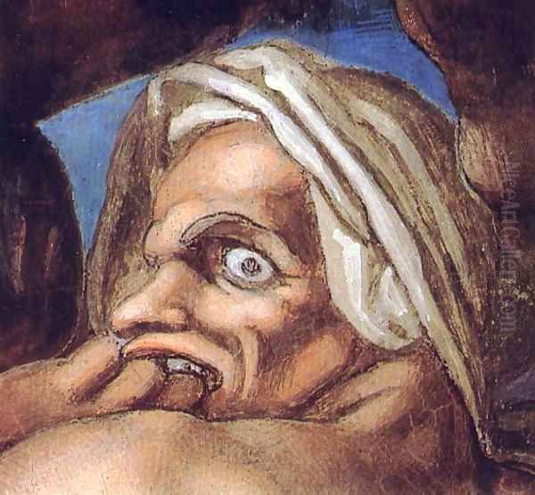 Last Judgment (detail) 17 Oil Painting by Michelangelo Buonarroti