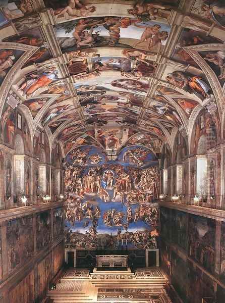 Interior of the Sistine Chapel Oil Painting by Michelangelo Buonarroti