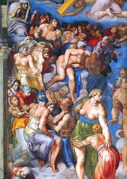 Last Judgment (detail) Oil Painting by Michelangelo Buonarroti