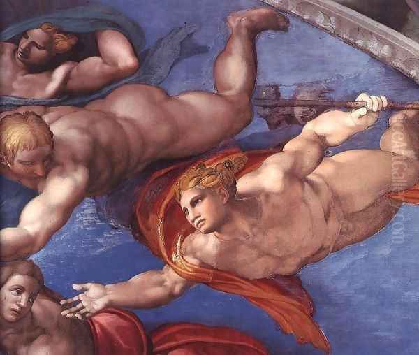 Last Judgment (detail) 8 Oil Painting by Michelangelo Buonarroti