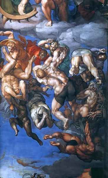 Last Judgment (detail) 10 Oil Painting by Michelangelo Buonarroti