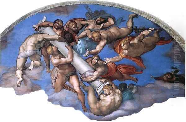 Last Judgment (detail) 6 Oil Painting by Michelangelo Buonarroti