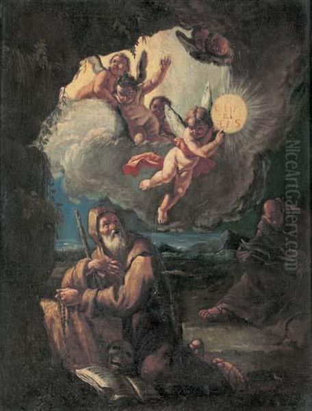 San Francesco Da Paola In Estasi Oil Painting by Francesco Fontebasso