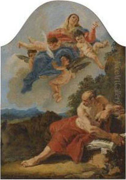 The Vision Of Saint Jerome Oil Painting by Francesco Fontebasso