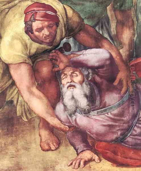 The Conversion of Saul (detail) Oil Painting by Michelangelo Buonarroti