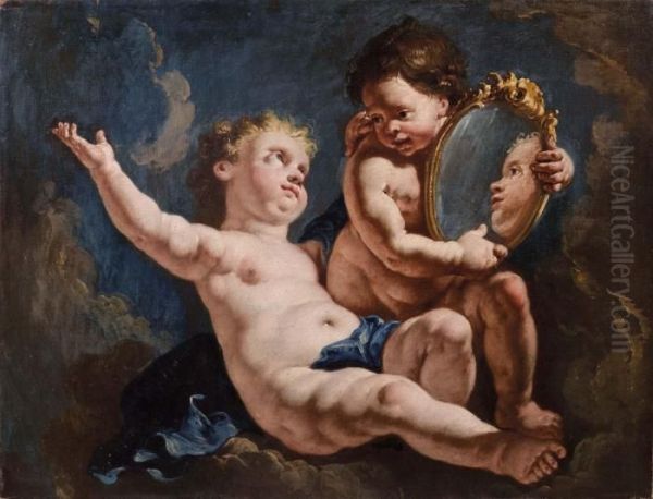 Allegoria Con Putti Oil Painting by Francesco Fontebasso