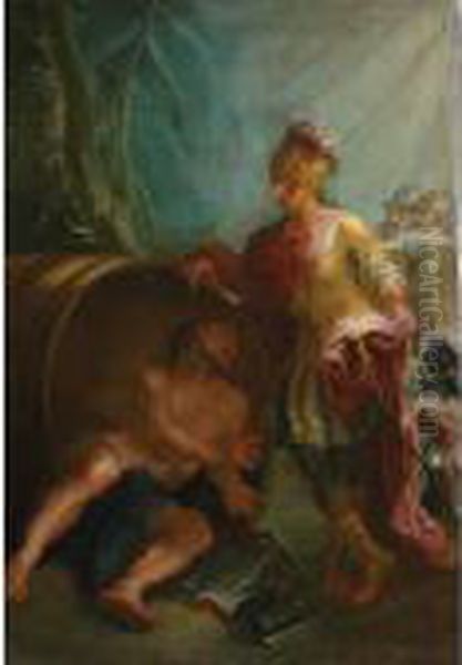 Alexander And Diogenes Oil Painting by Francesco Fontebasso