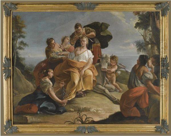 The Rape Of Europa Oil Painting by Francesco Fontebasso