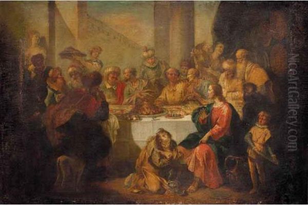 Cena In Casa Del Fariseo Oil Painting by Francesco Fontebasso