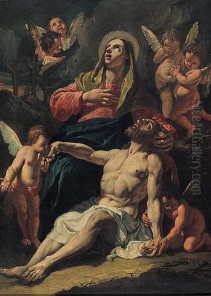 Compianto Di Gesu Deposto Dalla Croce Oil Painting by Francesco Fontebasso