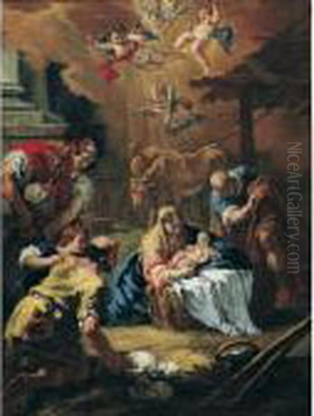 Adoration Of The Shepherds Oil Painting by Francesco Fontebasso