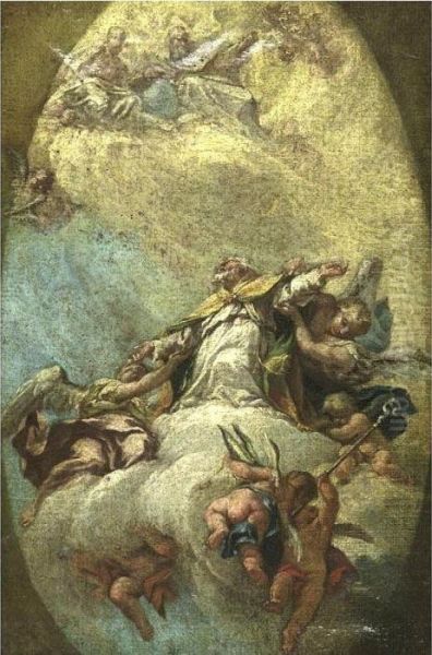 Apotheosis Of A Bishop Oil Painting by Francesco Fontebasso