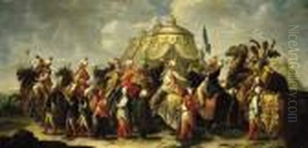 A Triumphal Procession Of Men Oil Painting by Francesco Fontebasso