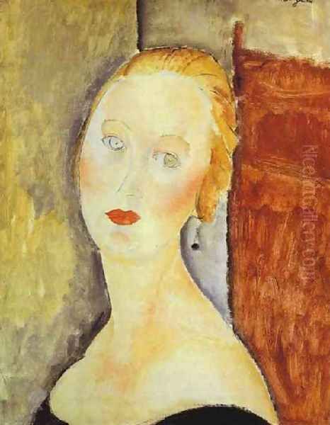 A Blond Woman Portrait Of Germaine Survage Oil Painting by Amedeo Modigliani