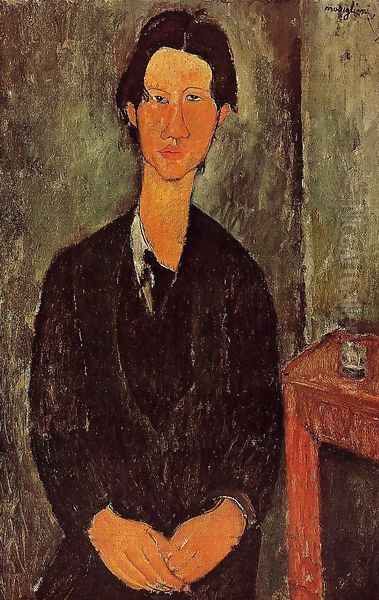 Portrait Of Chaim Soutine Seated At A Table Oil Painting by Amedeo Modigliani